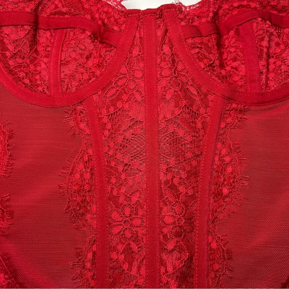 Urban Outfitters Out From Under Modern Love Corset Top Sz Small Red - Picture 10 of 10